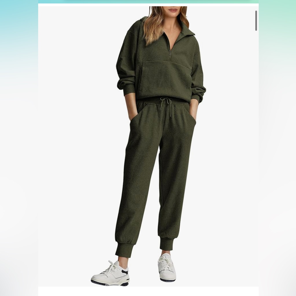 Half Zip Top And Jogger Lounge Set